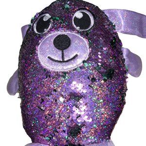 SHIMMEEZ Reversible Magic Sequins Purple & Turquoise Delilah the Dog 8”